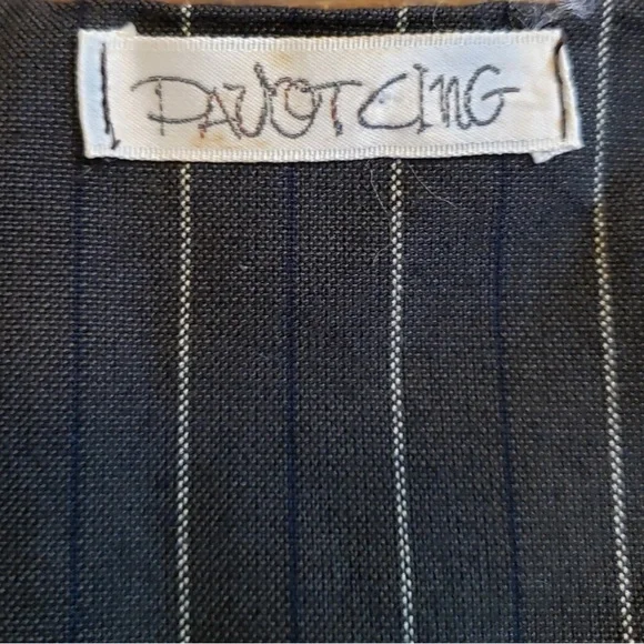 Vintage Japanese Tailored Pinstriped Pinafore Dress Sz S - Picture 11 of 11